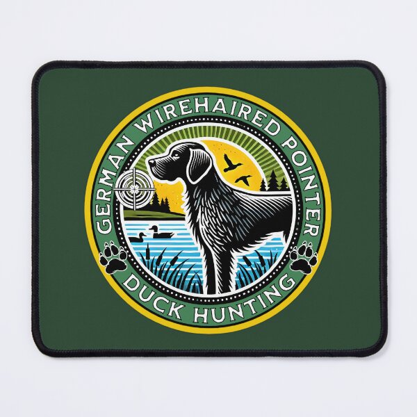 Item preview, German Wirehaired Pointer Duck Hunting Emblem designed and sold by SportyAndArtful.
