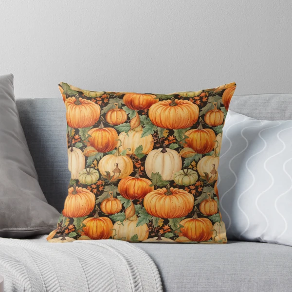 Spooky Pumpkin Designs for Halloween — Throw Pillow by BiMood