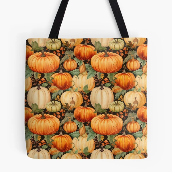 Spooky Pumpkin Designs for Halloween — All Over Print Tote Bag by BiMood