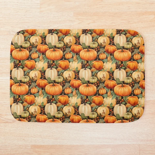 Spooky Pumpkin Designs for Halloween — Bath Mat by BiMood