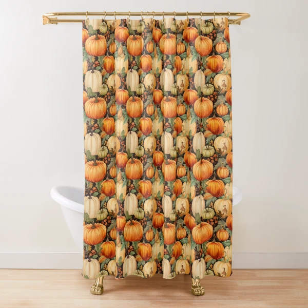 Spooky Pumpkin Designs for Halloween — Shower Curtain by BiMood