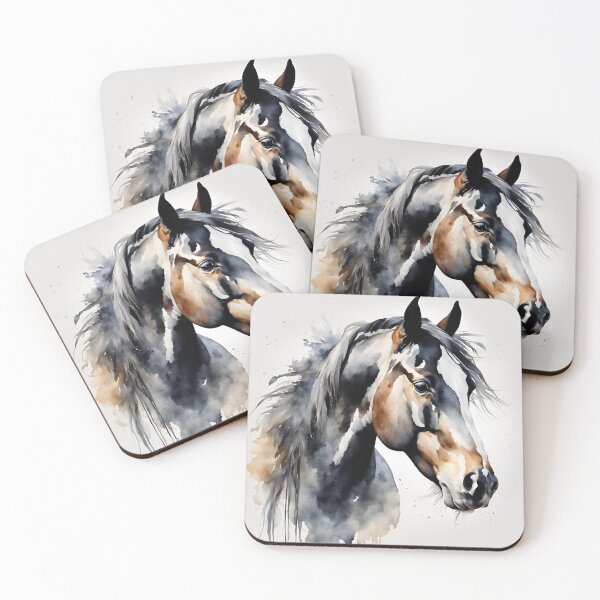 Item preview, Bay Pinto Horse  - Watercolor designed and sold by Fat Pony.