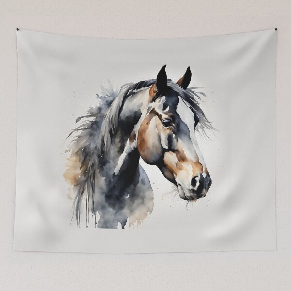 Item preview, Bay Pinto Horse  - Watercolor designed and sold by Fat Pony.