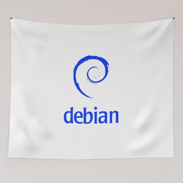 Item preview, Debian Blue Word/Text Official Logo Spiral Hoodie designed and sold by Rainwater Merch.
