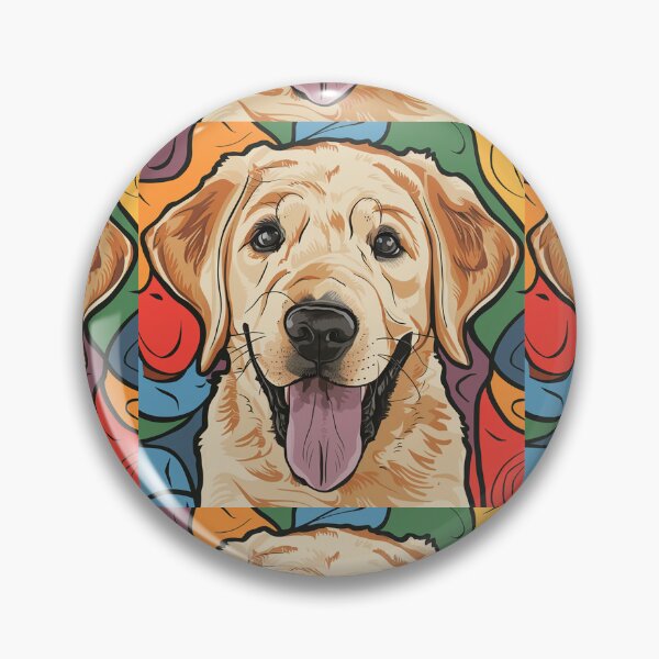 Item preview, Funny Cool Artsy Yellow Lab Dog Face Print Abstract Art designed and sold by Nature's Fancy.