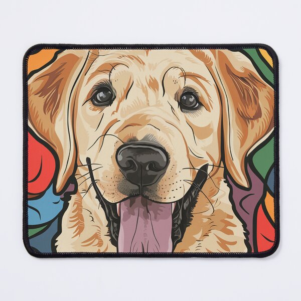 Item preview, Funny Cool Artsy Yellow Lab Dog Face Print Abstract Art designed and sold by Nature's Fancy.