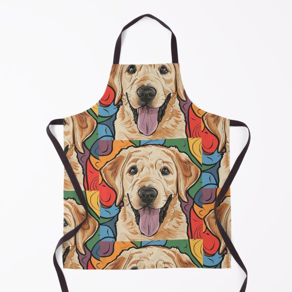 Item preview, Funny Cool Artsy Yellow Lab Dog Face Print Abstract Art designed and sold by Nature's Fancy.