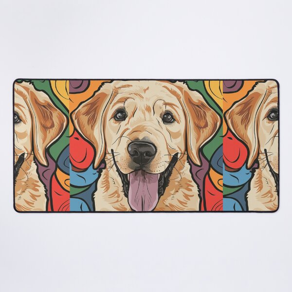Item preview, Funny Cool Artsy Yellow Lab Dog Face Print Abstract Art designed and sold by Nature's Fancy.