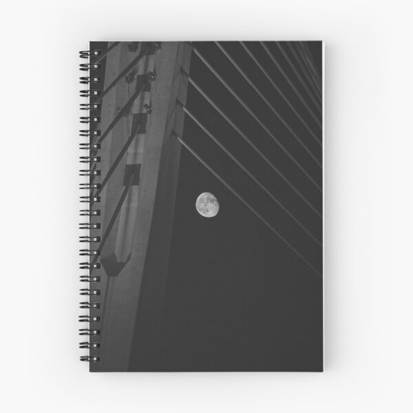Item preview, Moon Framed by Bridge Cables (B&W) designed and sold by nordpixels.