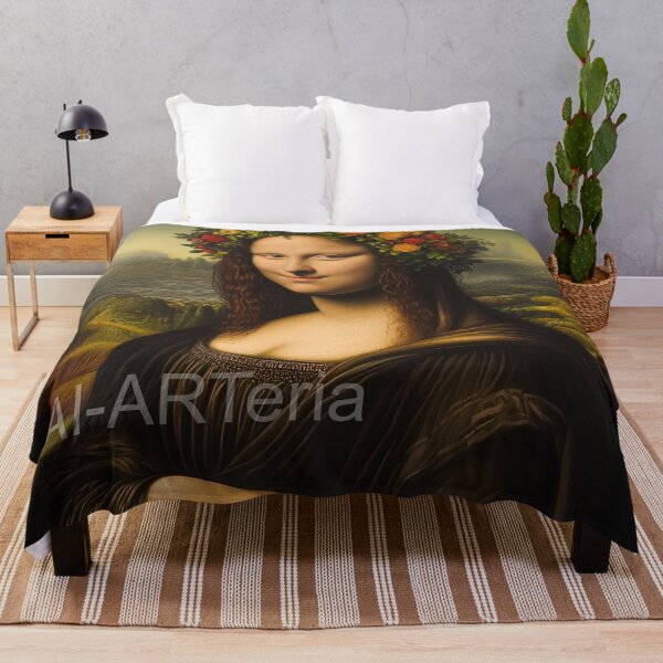 Item preview, Mona Lisa in Ukrainian Wreath designed and sold by AI-ARTeria.