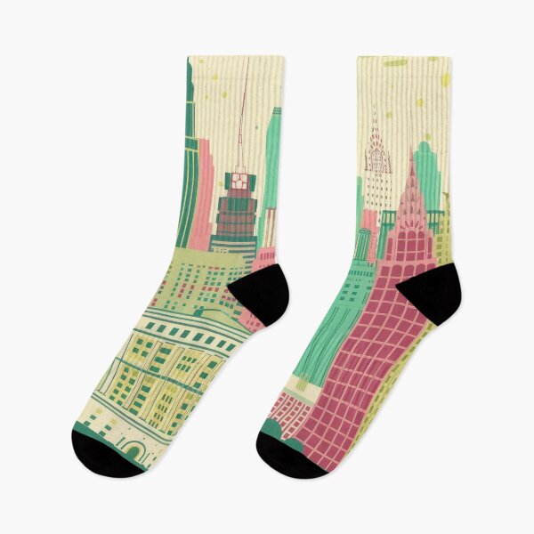 Item preview, New York Cityscape Pastel& Retro Travel Poster designed and sold by GulDesignCo.