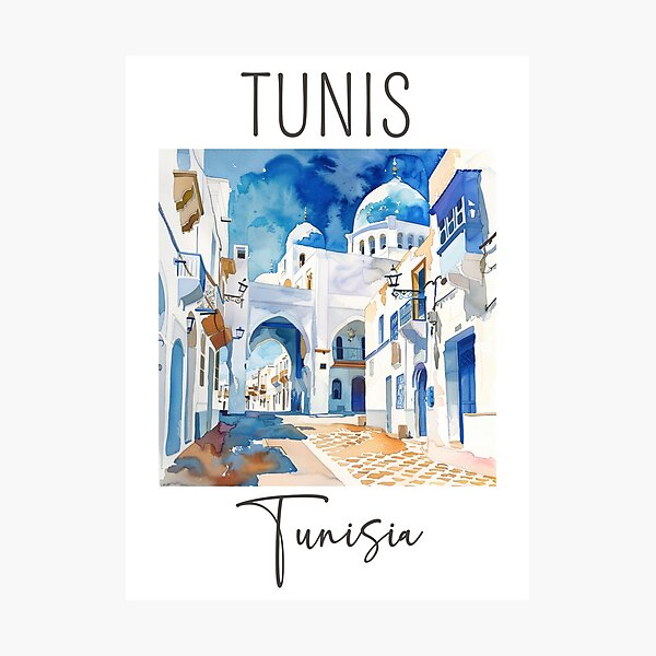 Item preview, A Watercolor Design of Tunis - Tunisia  designed and sold by Sketch-Shack.