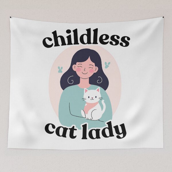 Item preview, CHILDLESS cat lady designed and sold by Catophile.