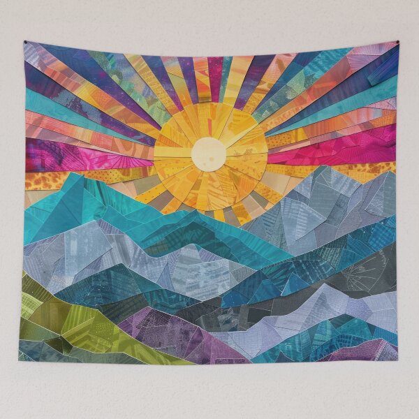 Item preview, Colorful Sunset Scenery Collage Paper Art designed and sold by GulDesignCo.