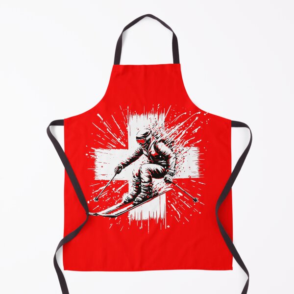 Item preview, Skiing Switzerland - Swiss Skier in the Alps & Swiss cross designed and sold by BabyYodaSticker.