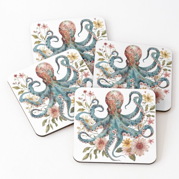 Item preview, Floral Summer Octopus designed and sold by GiraffeCreative.