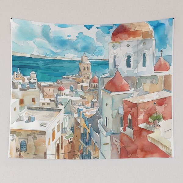 Item preview, A Watercolor Design of Tunis - Tunisia  designed and sold by Sketch-Shack.