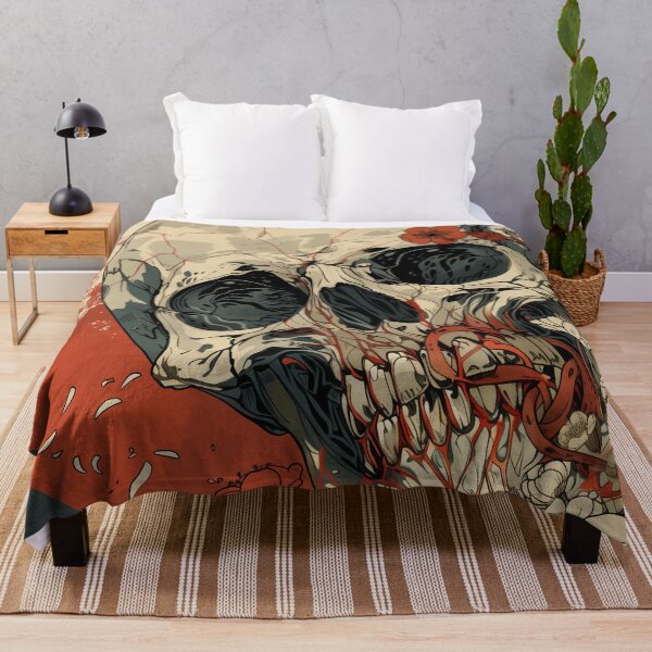 Item preview, Skull with Blossoms and Snakes Artistic Illustration ukiyo-e designed and sold by Retrocranio.
