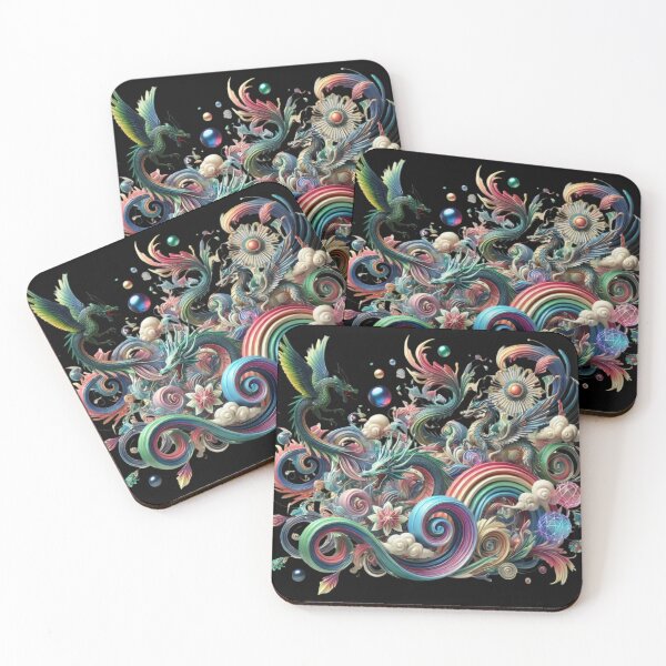 Item preview, Swirling Mythical Dragons designed and sold by TeslaSt0re.