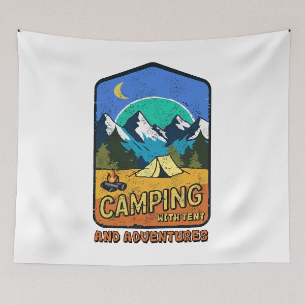 Item preview, Camping with tent and adventure vintage designed and sold by JiraVibes.