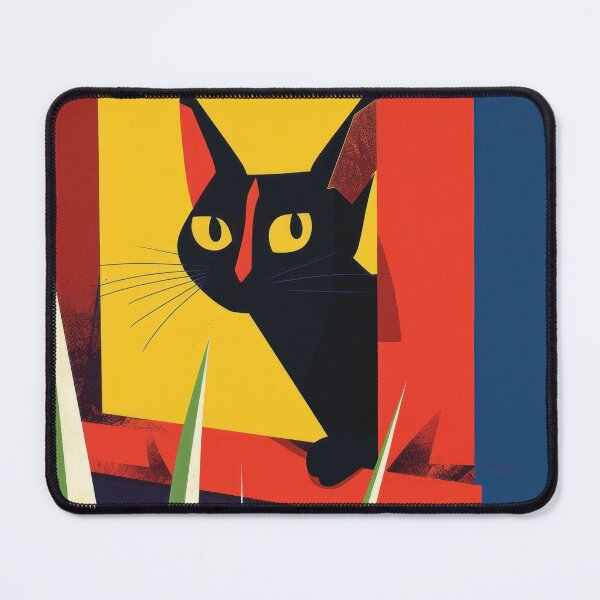 Item preview, Black Cat Peeking Through Colorful Window designed and sold by Retrocranio.