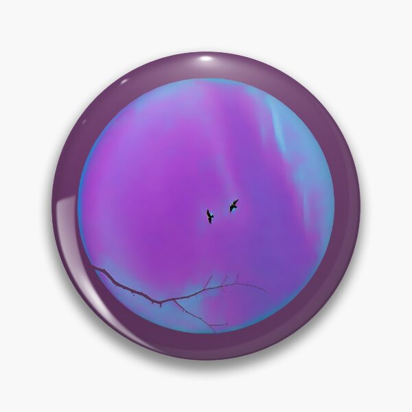 Item preview, Pareidolia Face Birds Eyes Branches Mouth - Purple and Blue designed and sold by Beachy.