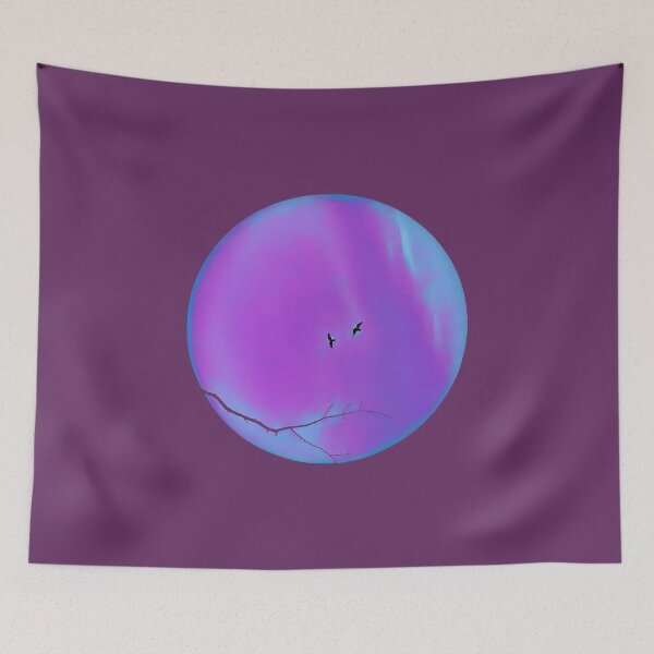 Item preview, Pareidolia Face Birds Eyes Branches Mouth - Purple and Blue designed and sold by Beachy.
