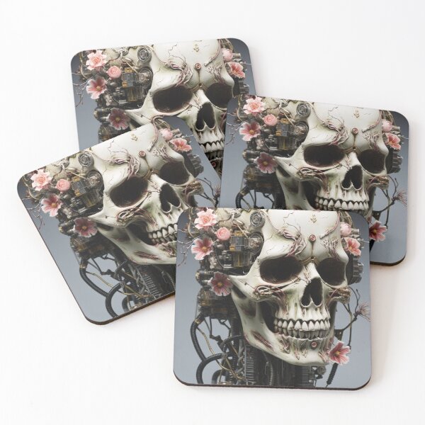 Item preview, Skull with cherry blossoms  designed and sold by ZombieCrew.