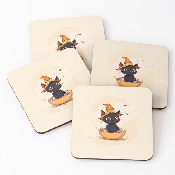 Item preview, Witch Cat in Bowl of Candy Sticker designed and sold by LarkspurAndTea.