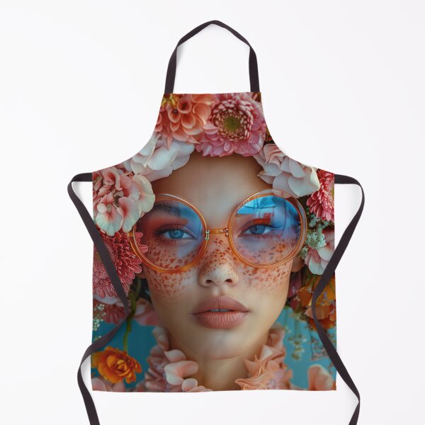 Item preview, oman with Floral Headpiece and Retro Sunglasses designed and sold by Retrocranio.