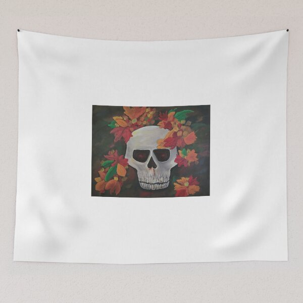 Item preview, Skull swirling in fall leaves designed and sold by LinnJames0920.