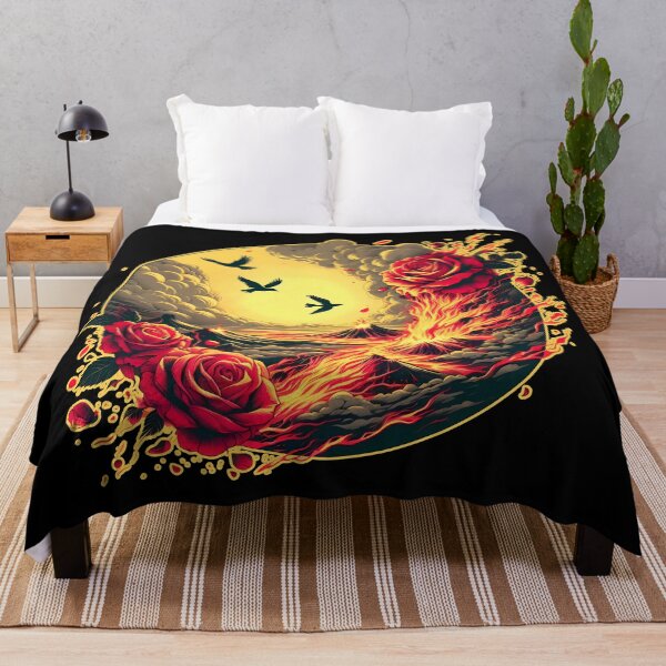 Item preview, Fire Roses and Birds, Ai Generated Art designed and sold by ACC .