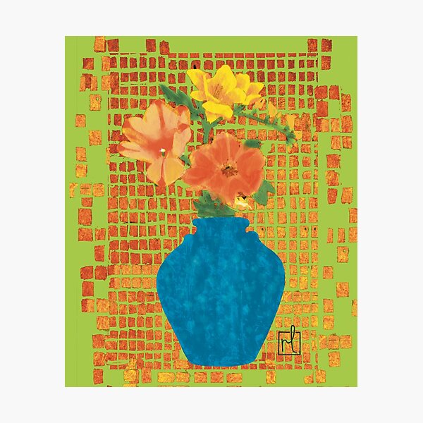 Vista previa del artículo con la obra «Cuadrícula de oro verde», diseñado y vendido por RosinaLippiArt.