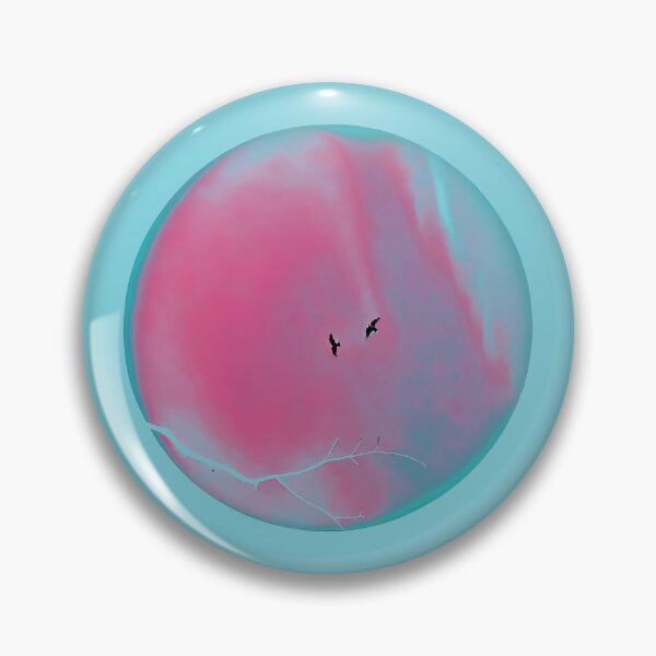 Item preview, Pareidolia Face Birds Eyes Branches Mouth - Dusty Pink and Cyan designed and sold by Beachy.