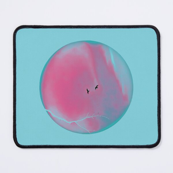 Item preview, Pareidolia Face Birds Eyes Branches Mouth - Dusty Pink and Cyan designed and sold by Beachy.