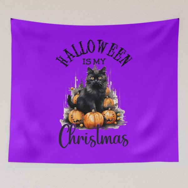 Item preview, Halloween Is My Christmas Halloween Black Cat designed and sold by binxlystudio.