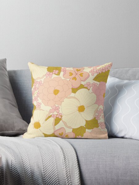 Vista previa del artículo con la obra «Patrón floral vintage rosa pastel», diseñado y vendido por Eyestigmatic.