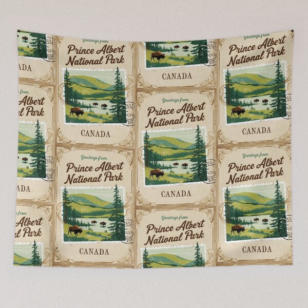 Item preview, Prince Albert National Park Canada Postcard Vintage Travel Retro designed and sold by TravelPostcardGems.