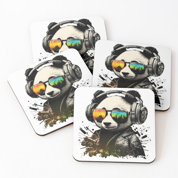 Item preview, Cool DJ Panda with headphones and sunglasses designed and sold by MLArtifex.