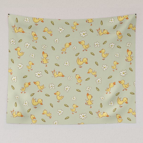 Item preview, Cute and funny ducklings on light green designed and sold by LuciaS.