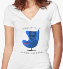 Chillin' With Herbie Hancock Women's Fitted V-Neck T-Shirt