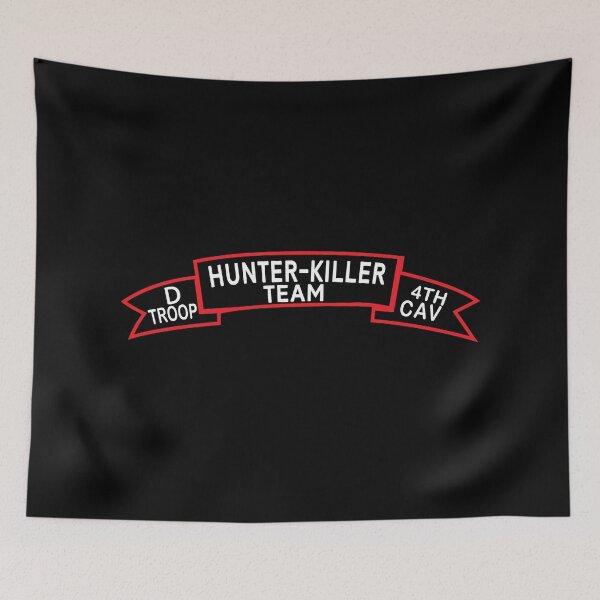 Item preview, D Troop 4th Cav - Hunter-Killer Team Scroll designed and sold by Military Insignia Products.