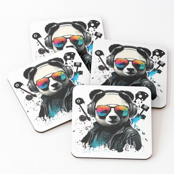 Item preview, Cool DJ Panda with headphones and sunglasses designed and sold by MLArtifex.