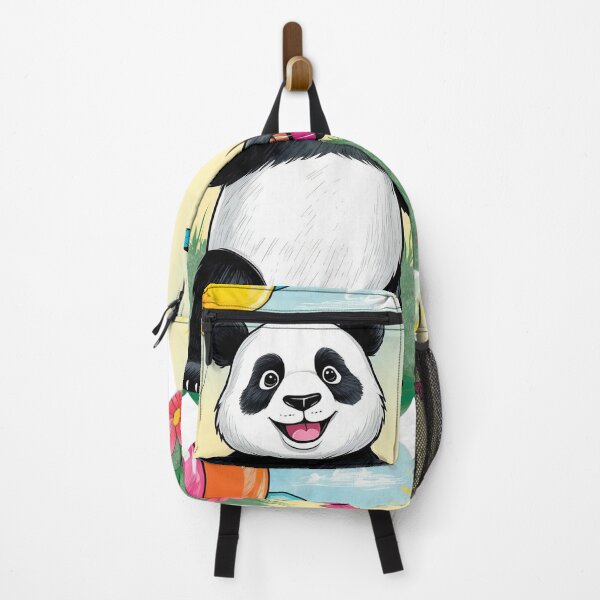 Item preview, Happy Panda with Balloons Sticker designed and sold by ArtComixHaven.