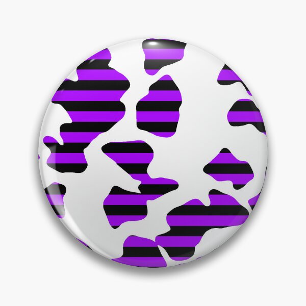 Item preview, Horizontal Black And Purple Stripes Through Cowprint Pattern. designed and sold by TheRulerofEarth.