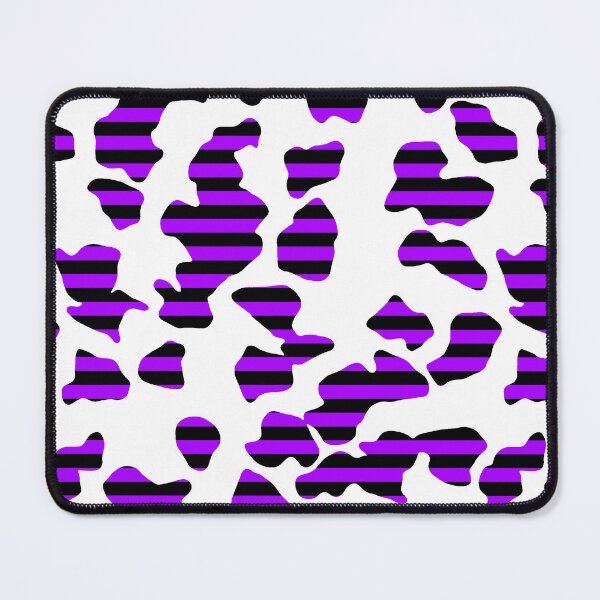 Item preview, Horizontal Black And Purple Stripes Through Cowprint Pattern. designed and sold by TheRulerofEarth.