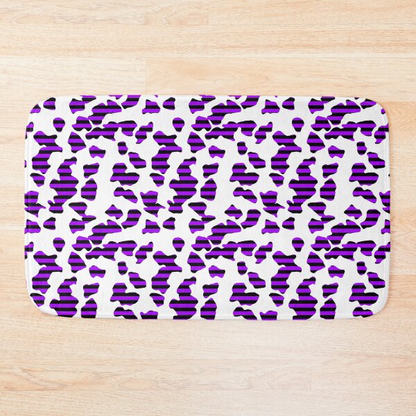 Item preview, Horizontal Black And Purple Stripes Through Cowprint Pattern. designed and sold by TheRulerofEarth.