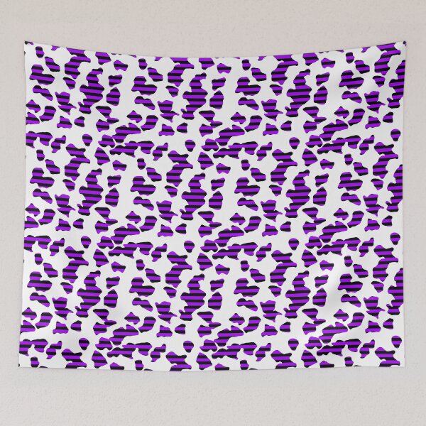Item preview, Horizontal Black And Purple Stripes Through Cowprint Pattern. designed and sold by TheRulerofEarth.