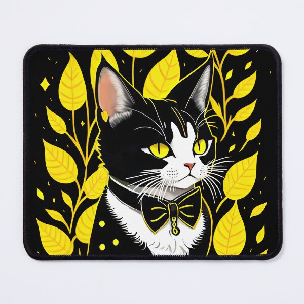 Item preview, A black and white cat with golden eyes designed and sold by ChouWorkDesign.