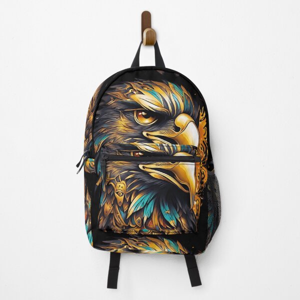 Item preview, Multi Coloured tattoo steam punked Golden Eagle design - 6 on Black background designed and sold by Elizabeth-Banks.